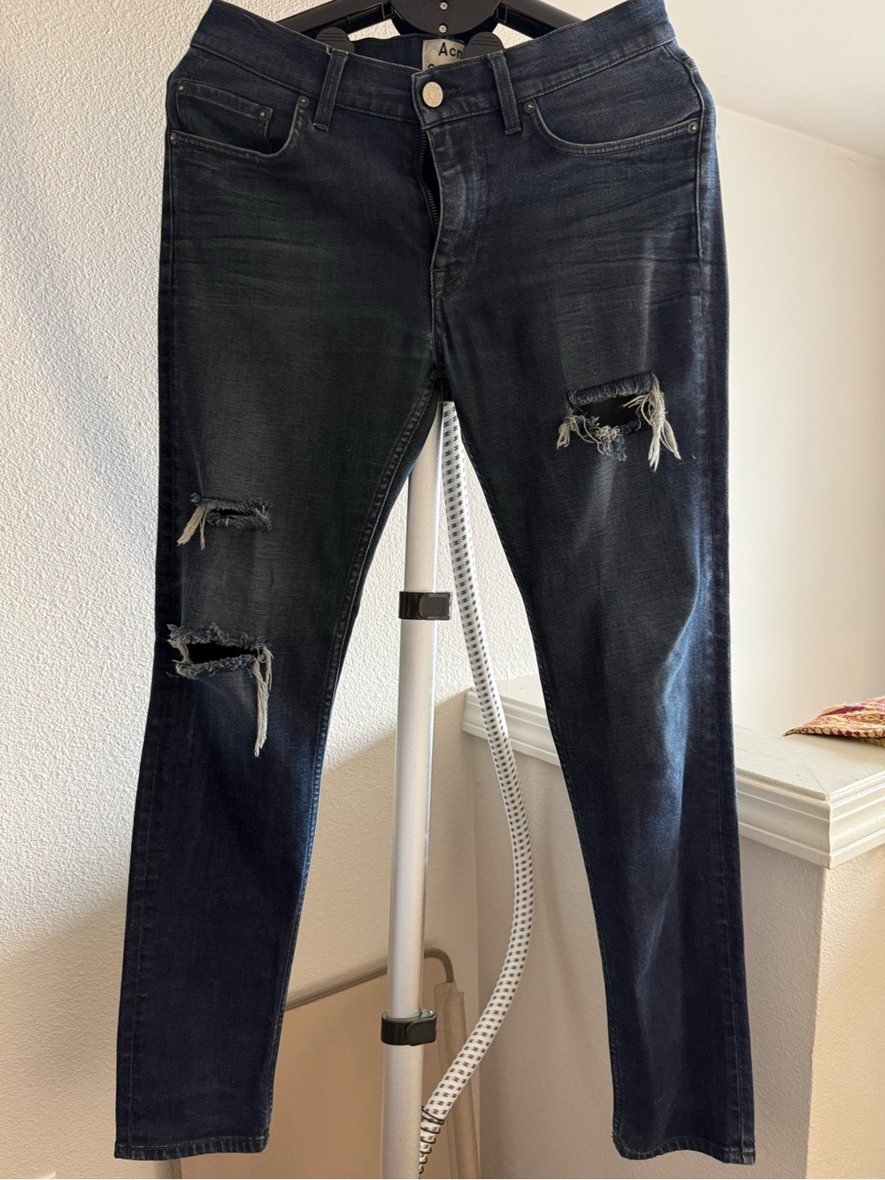 Acne Studios Ace Oreo Jeans — Men's 31x32 — Blue Black
